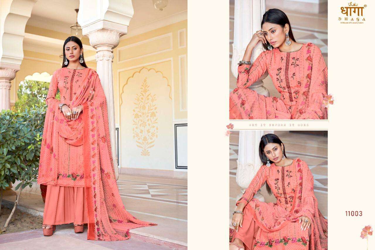 JAMDANI BY DHAGA 11001 TO 11006 SERIES BEAUTIFUL WINTER COLLECTION SUITS STYLISH FANCY COLORFUL CASUAL WEAR & ETHNIC WEAR PURE CAMBRIC COTTON DIGITAL PRINT WITH EMBROIDERY DRESSES AT WHOLESALE PRICE