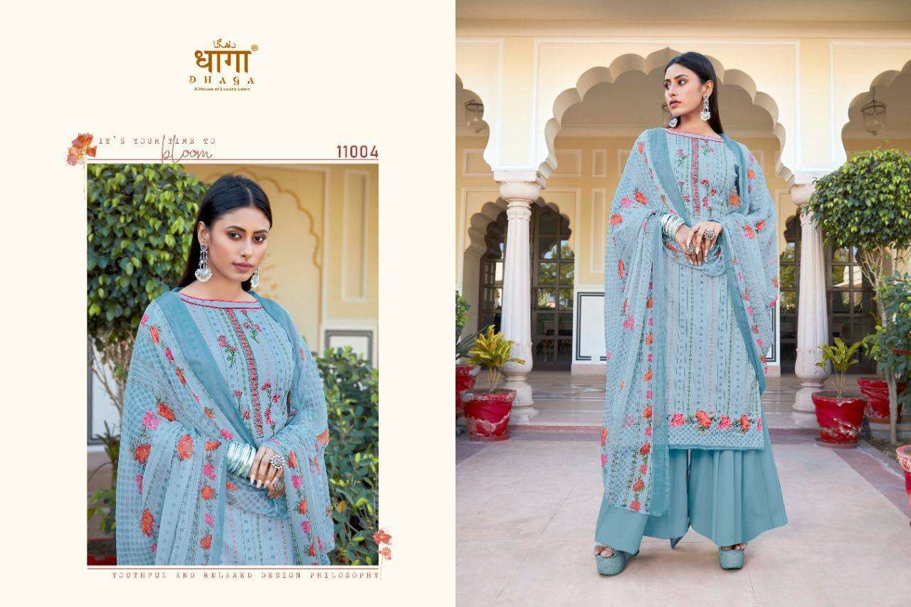 JAMDANI BY DHAGA 11001 TO 11006 SERIES BEAUTIFUL WINTER COLLECTION SUITS STYLISH FANCY COLORFUL CASUAL WEAR & ETHNIC WEAR PURE CAMBRIC COTTON DIGITAL PRINT WITH EMBROIDERY DRESSES AT WHOLESALE PRICE