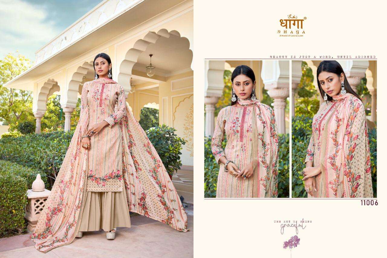 JAMDANI BY DHAGA 11001 TO 11006 SERIES BEAUTIFUL WINTER COLLECTION SUITS STYLISH FANCY COLORFUL CASUAL WEAR & ETHNIC WEAR PURE CAMBRIC COTTON DIGITAL PRINT WITH EMBROIDERY DRESSES AT WHOLESALE PRICE