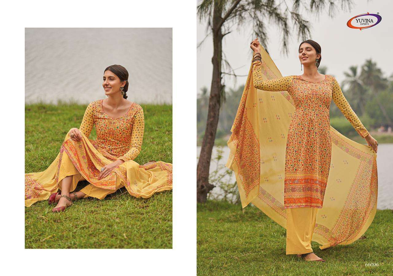 RIVAYAT BY YUVINA EXPORTS 66001 TO 66008 SERIES BEAUTIFUL PATIYALA SUITS STYLISH FANCY COLORFUL PARTY WEAR & OCCASIONAL WEAR JAM PRINTED DRESSES AT WHOLESALE PRICE