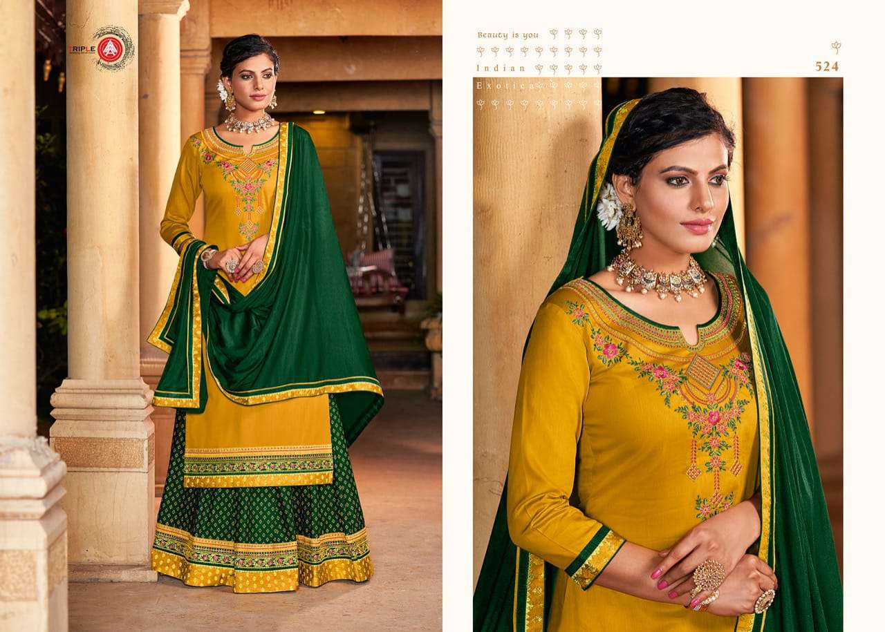 KADAMBRI VOL-5 BY TRIPLE AAA 521 TO 526 SERIES BEAUTIFUL PATIYALA SUITS STYLISH FANCY COLORFUL PARTY WEAR & OCCASIONAL WEAR JAM SILK WITH WORK DRESSES AT WHOLESALE PRICE