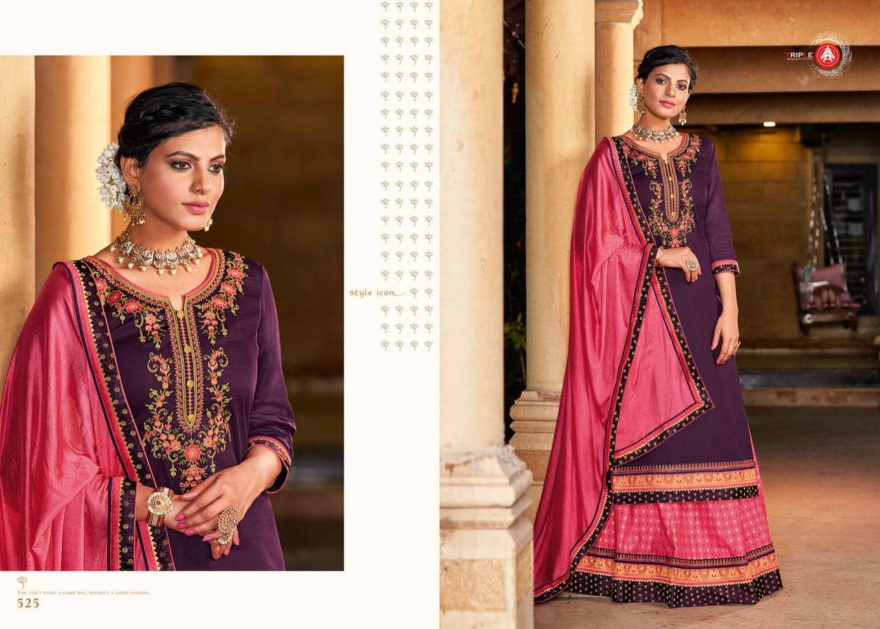 KADAMBRI VOL-5 BY TRIPLE AAA 521 TO 526 SERIES BEAUTIFUL PATIYALA SUITS STYLISH FANCY COLORFUL PARTY WEAR & OCCASIONAL WEAR JAM SILK WITH WORK DRESSES AT WHOLESALE PRICE