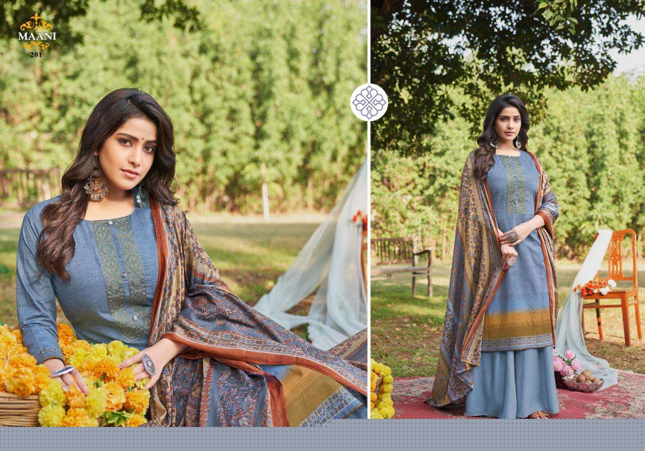 MAANI VOL-2 BY LAVINA 201 TO 208 SERIES BEAUTIFUL SUITS STYLISH FANCY COLORFUL PARTY WEAR & OCCASIONAL WEAR PURE COTTON EMBROIDERED DRESSES AT WHOLESALE PRICE