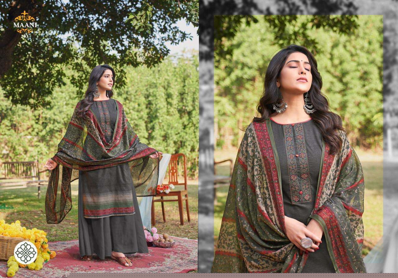 MAANI VOL-2 BY LAVINA 201 TO 208 SERIES BEAUTIFUL SUITS STYLISH FANCY COLORFUL PARTY WEAR & OCCASIONAL WEAR PURE COTTON EMBROIDERED DRESSES AT WHOLESALE PRICE