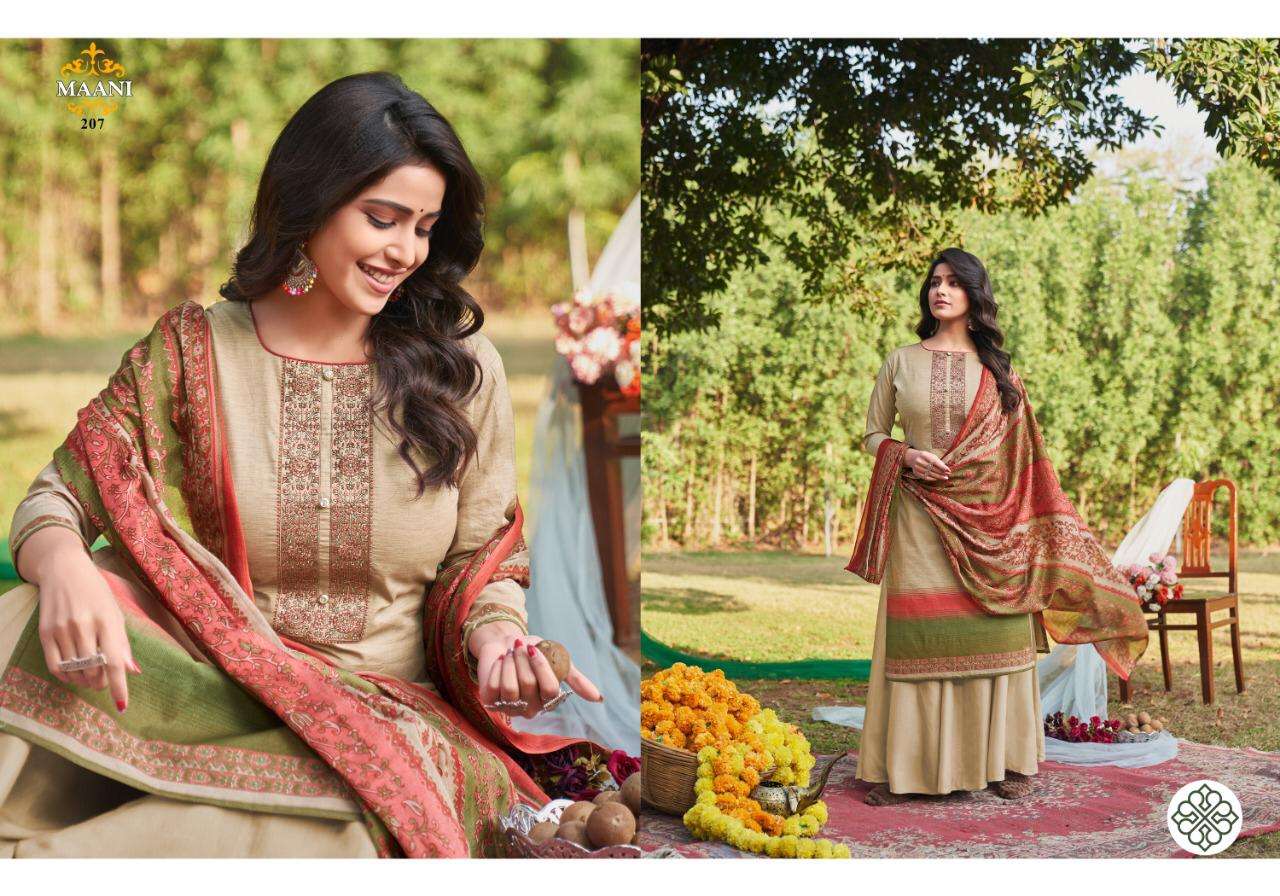 MAANI VOL-2 BY LAVINA 201 TO 208 SERIES BEAUTIFUL SUITS STYLISH FANCY COLORFUL PARTY WEAR & OCCASIONAL WEAR PURE COTTON EMBROIDERED DRESSES AT WHOLESALE PRICE