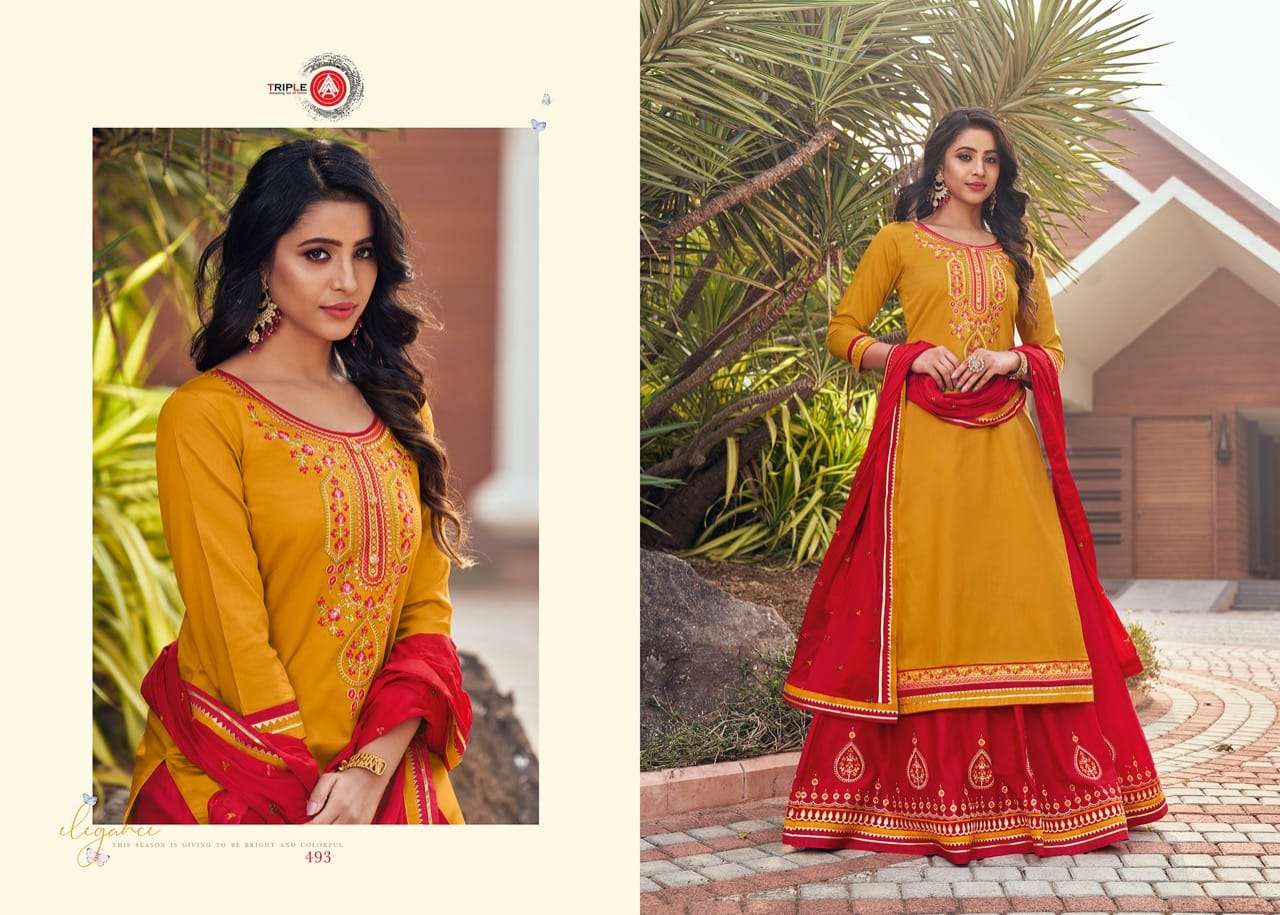 KALYANI BY TRIPLE AAA 491 TO 496 SERIES BEAUTIFUL PATIYALA SUITS STYLISH FANCY COLORFUL PARTY WEAR & OCCASIONAL WEAR JAM SILK WITH EMBROIDERY DRESSES AT WHOLESALE PRICE