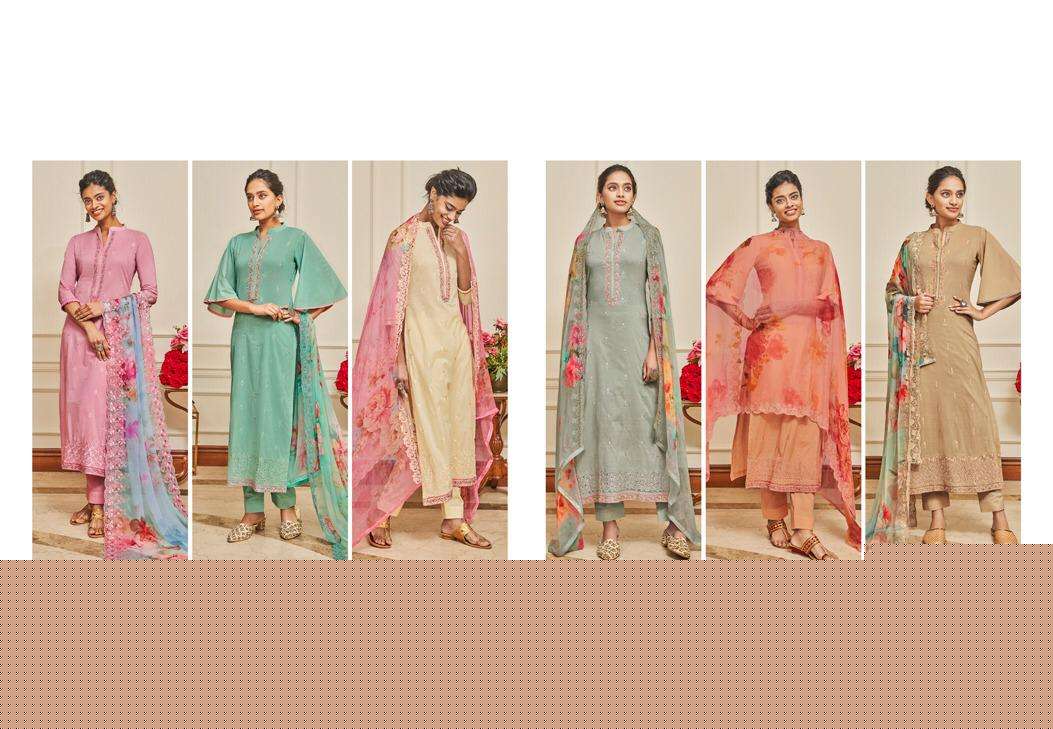 RADHIKA BY RELSSA FABRICS 52001 TO 52006 SERIES BEAUTIFUL STYLISH SHARARA SUITS FANCY COLORFUL CASUAL WEAR & ETHNIC WEAR & READY TO WEAR SUPERIOR COTTON LAWN EMBROIDERED DRESSES AT WHOLESALE PRICE