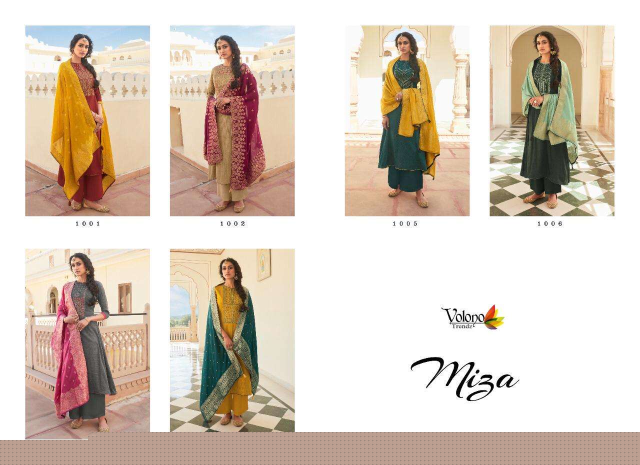 Miza By Volono Trendz 1001 To 1006 Series Designer Collection Beautiful Stylish Fancy Colorful Party Wear & Occasional Wear Pure Jam Cotton Print With Embroidery Dresses At Wholesale Price