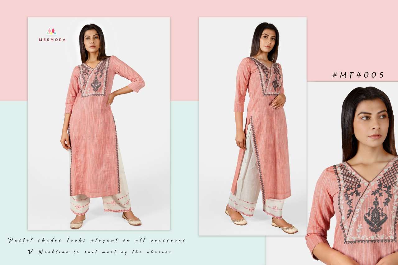 GULMOHAR VOL-2 BY MESMORA 4000 TO 4010 SERIES DESIGNER STYLISH FANCY COLORFUL BEAUTIFUL PARTY WEAR & ETHNIC WEAR COLLECTION PURE KHADI EMBROIDERY KURTIS WITH BOTTOM AT WHOLESALE PRICE