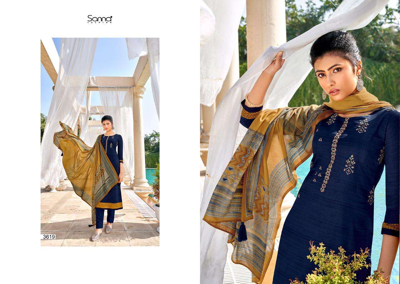 AALIYAH BY SANNA FASHION 3619 TO 3628 SERIES BEAUTIFUL STYLISH SHARARA SUITS FANCY COLORFUL CASUAL WEAR & ETHNIC WEAR & READY TO WEAR PURE JAM SILK PRINTED DRESSES AT WHOLESALE PRICE