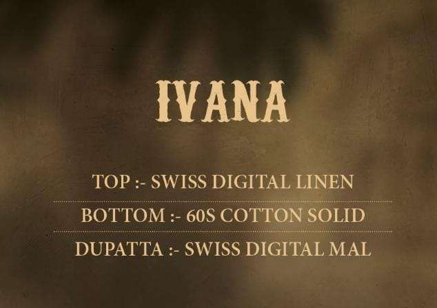 IVANA BY FIDA 1001 TO 1006 SERIES DESIGNER SUITS COLLECTION BEAUTIFUL STYLISH FANCY COLORFUL PARTY WEAR & OCCASIONAL WEAR SWISS DIGITAL LINEN DRESSES AT WHOLESALE PRICE