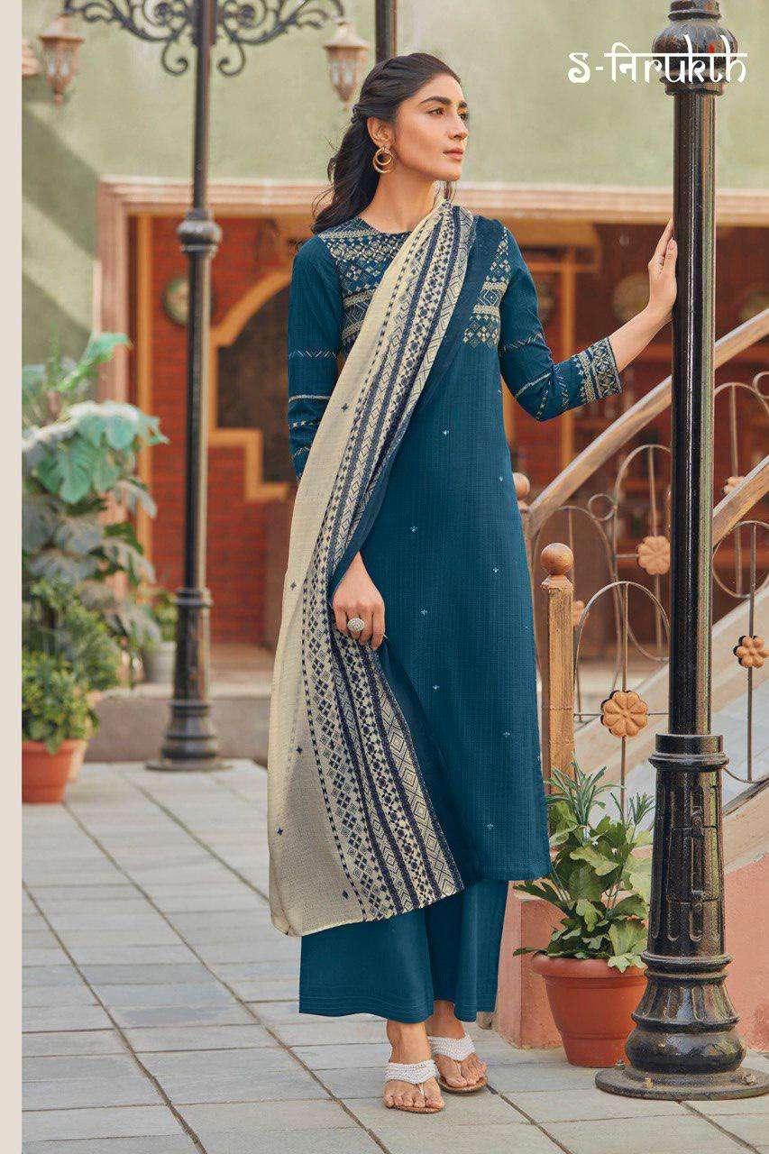 RUKHSAR BY S-NIRUKTH BEAUTIFUL STYLISH SHARARA SUITS FANCY COLORFUL CASUAL WEAR & ETHNIC WEAR & READY TO WEAR CAMBRIC PRINT DRESSES AT WHOLESALE PRICE