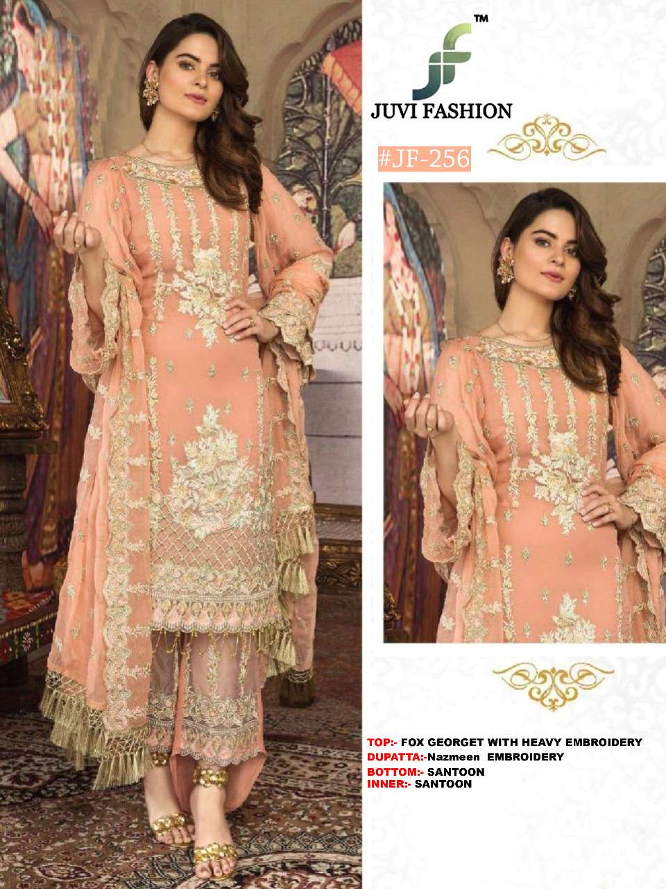 JUVI HIT COLLECTIO BY JUVI FASHION DESIGNER FESTIVE SUITS COLLECTION BEAUTIFUL STYLISH FANCY COLORFUL PARTY WEAR & OCCASIONAL WEAR HEAVY FAUX GEORGETTE WITH EMBROIDERED DRESSES AT WHOLESALE PRICE