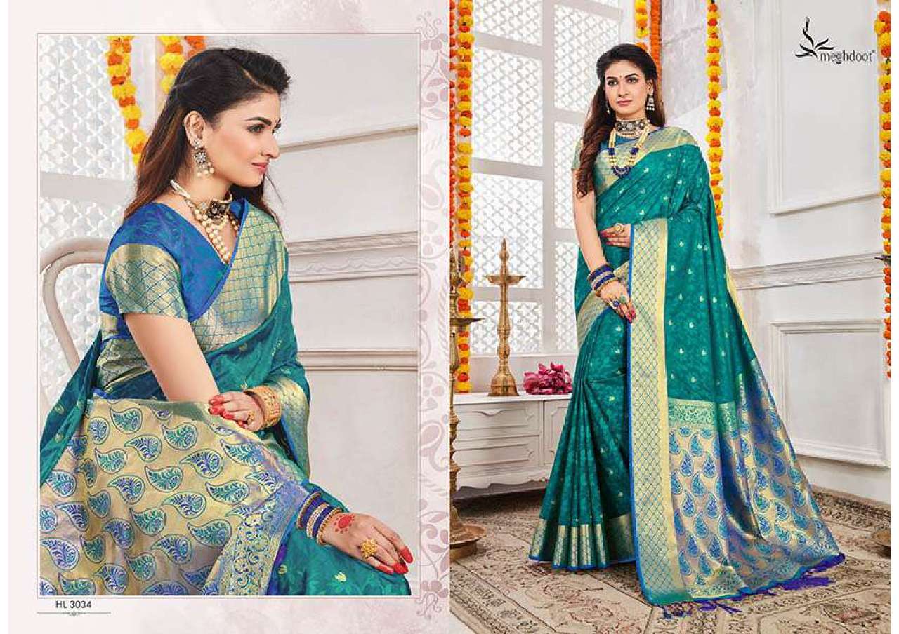 AHANA BY MEGHDOOT 3028 TO 3038 SERIES INDIAN TRADITIONAL WEAR COLLECTION BEAUTIFUL STYLISH FANCY COLORFUL PARTY WEAR & OCCASIONAL WEAR SOFT SILK SAREES AT WHOLESALE PRICE
