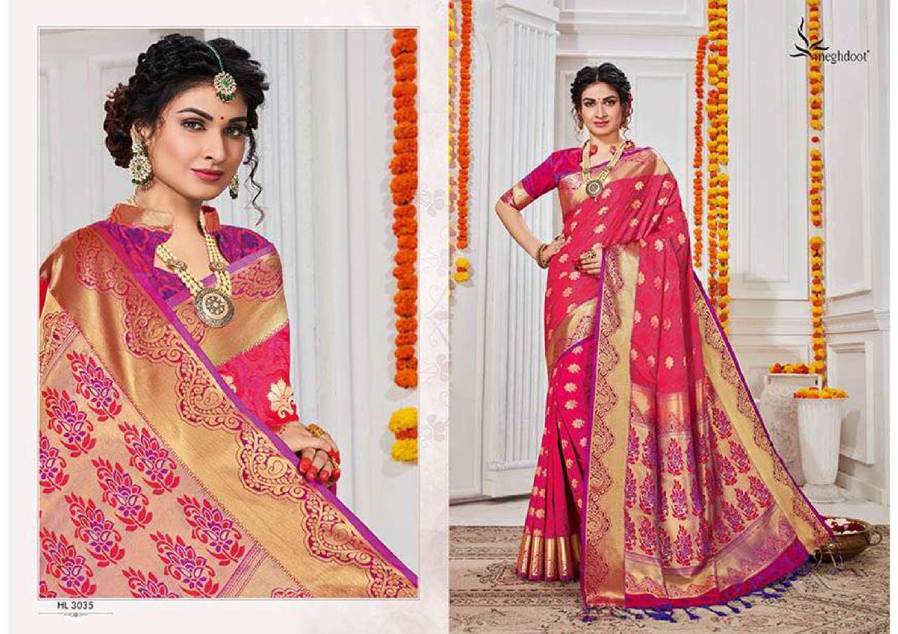 AHANA BY MEGHDOOT 3028 TO 3038 SERIES INDIAN TRADITIONAL WEAR COLLECTION BEAUTIFUL STYLISH FANCY COLORFUL PARTY WEAR & OCCASIONAL WEAR SOFT SILK SAREES AT WHOLESALE PRICE