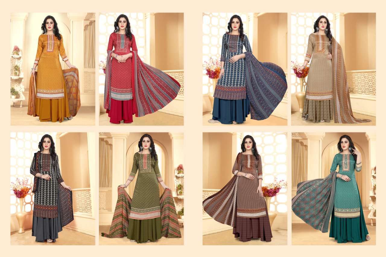 SAKINA BY MARIYUM ARTS 1001 TO 1008 SERIES DESIGNER SUITS COLLECTION BEAUTIFUL STYLISH FANCY COLORFUL PARTY WEAR & OCCASIONAL WEAR FRENCH CREPE DIGITAL PRINTED DRESSES AT WHOLESALE PRICE