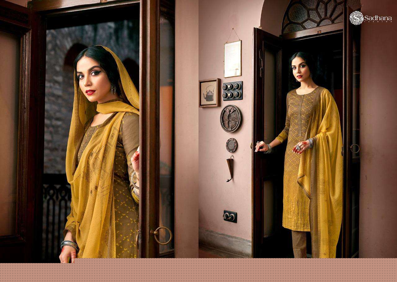 SADHNA VOL-35 BY SADHNA FASHION 3681 TO 3690 SERIES DESIGNER SUITS COLLECTION BEAUTIFUL STYLISH FANCY COLORFUL PARTY WEAR & OCCASIONAL WEAR PURE JAM SILK DRESSES AT WHOLESALE PRICE