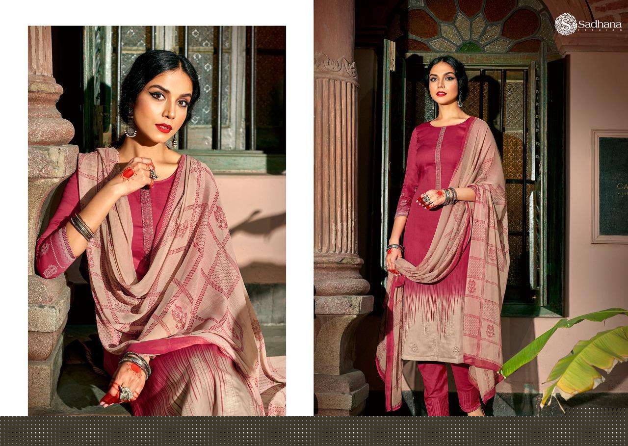 SADHNA VOL-35 BY SADHNA FASHION 3681 TO 3690 SERIES DESIGNER SUITS COLLECTION BEAUTIFUL STYLISH FANCY COLORFUL PARTY WEAR & OCCASIONAL WEAR PURE JAM SILK DRESSES AT WHOLESALE PRICE