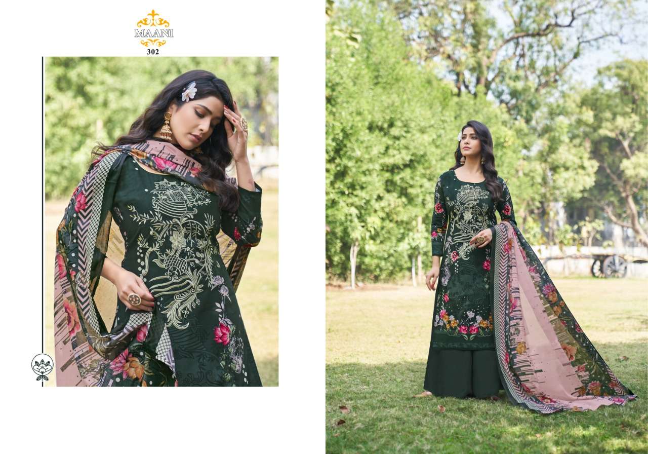 MAANI VOL-3 BY LAVINA 301 TO 306 SERIES BEAUTIFUL SUITS STYLISH FANCY COLORFUL PARTY WEAR & OCCASIONAL WEAR PURE COTTON EMBROIDERED DRESSES AT WHOLESALE PRICE