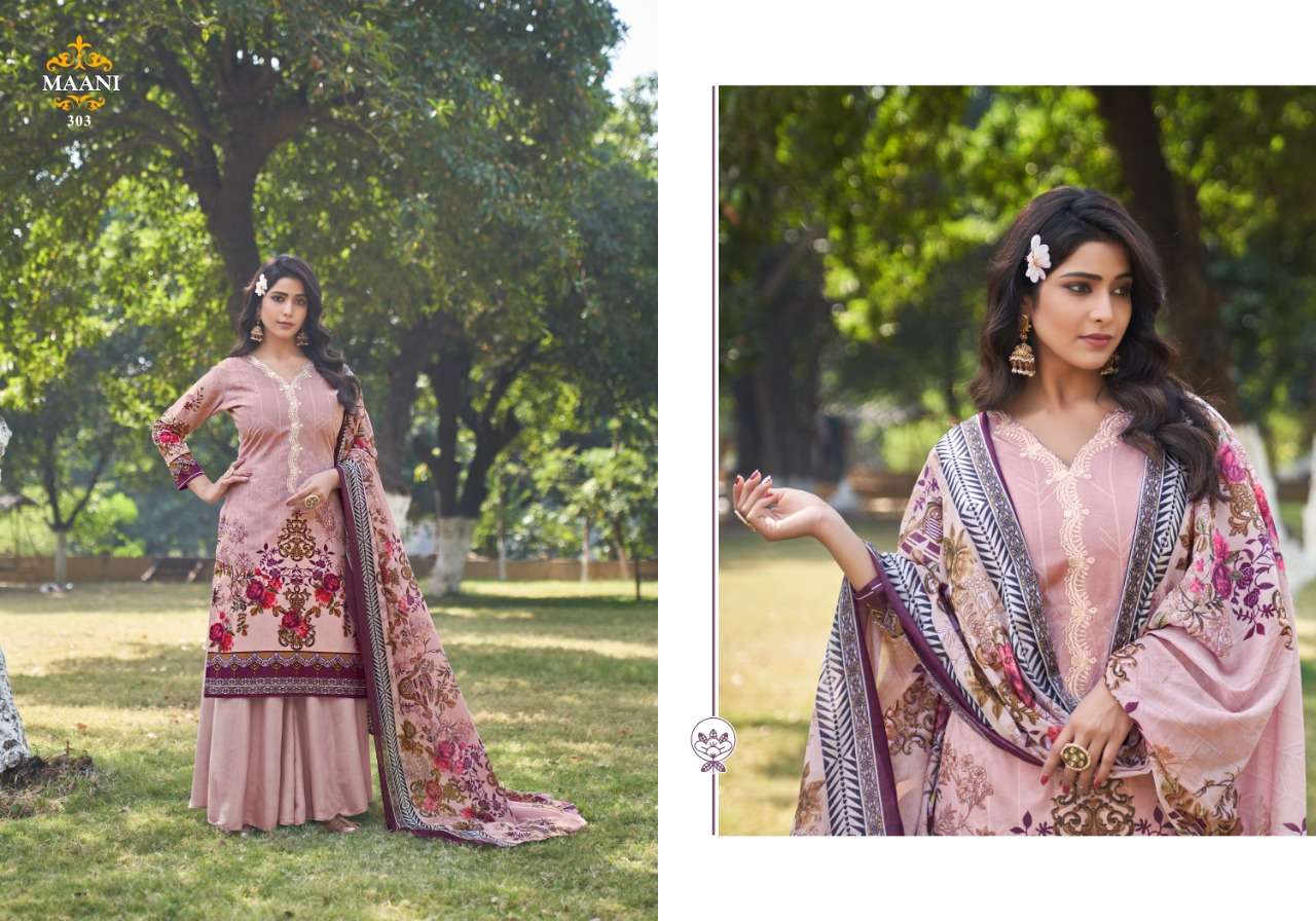 MAANI VOL-3 BY LAVINA 301 TO 306 SERIES BEAUTIFUL SUITS STYLISH FANCY COLORFUL PARTY WEAR & OCCASIONAL WEAR PURE COTTON EMBROIDERED DRESSES AT WHOLESALE PRICE