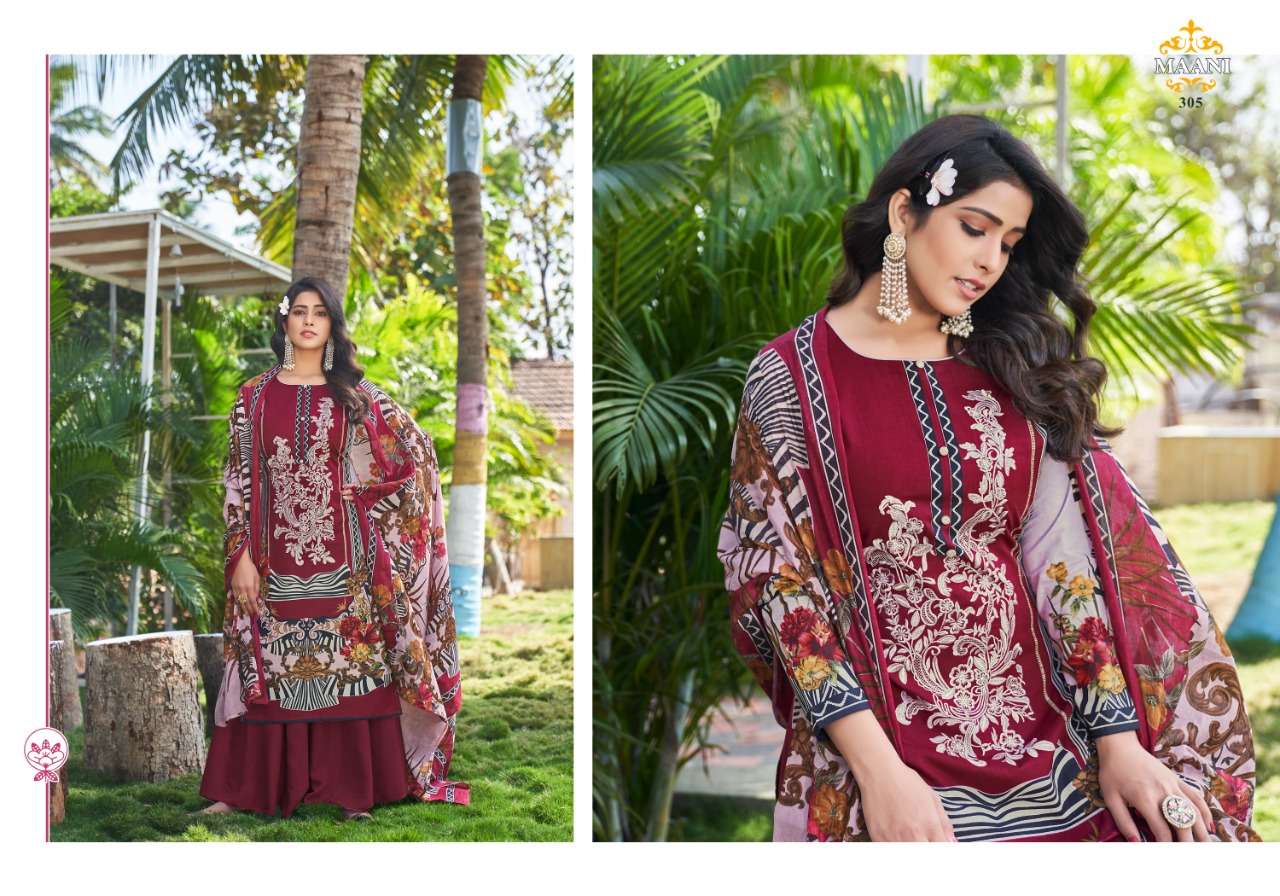 MAANI VOL-3 BY LAVINA 301 TO 306 SERIES BEAUTIFUL SUITS STYLISH FANCY COLORFUL PARTY WEAR & OCCASIONAL WEAR PURE COTTON EMBROIDERED DRESSES AT WHOLESALE PRICE