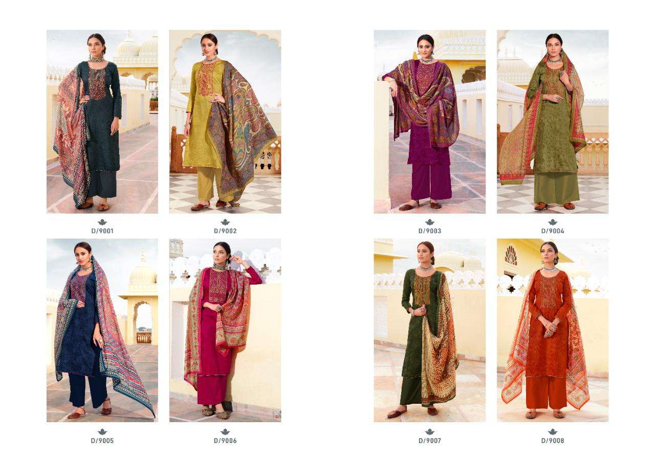 NETRA BY MUSE 9001 TO 9008 SERIES BEAUTIFUL STYLISH PAKISATNI SUITS FANCY COLORFUL CASUAL WEAR & ETHNIC WEAR & READY TO WEAR PURE JAM PRINT WITH WORK DRESSES AT WHOLESALE PRICE