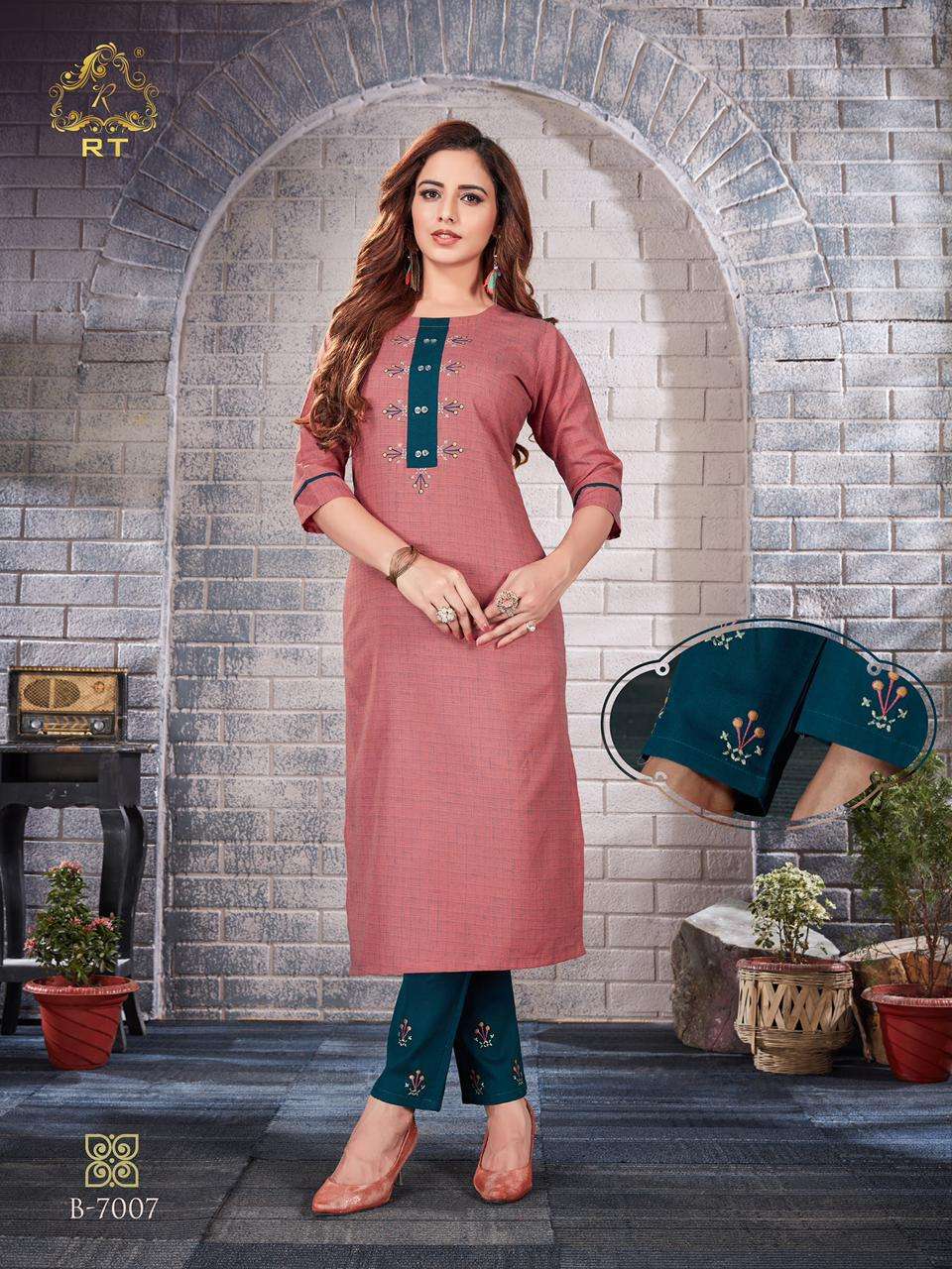 PENTHOUSE VOL-2 BY RT 7006 TO 7011 SERIES BEAUTIFUL STYLISH FANCY COLORFUL CASUAL WEAR & ETHNIC WEAR & READY TO WEAR FANCY COTTON EMBROIDERED KURTIS WITH BOTTOM AT WHOLESALE PRICE