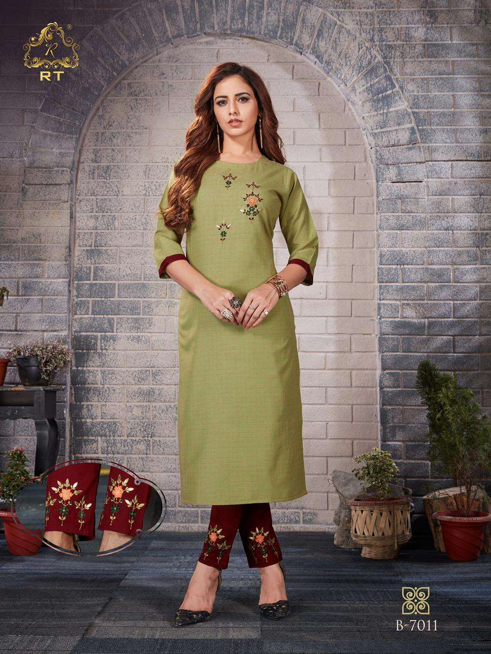 PENTHOUSE VOL-2 BY RT 7006 TO 7011 SERIES BEAUTIFUL STYLISH FANCY COLORFUL CASUAL WEAR & ETHNIC WEAR & READY TO WEAR FANCY COTTON EMBROIDERED KURTIS WITH BOTTOM AT WHOLESALE PRICE