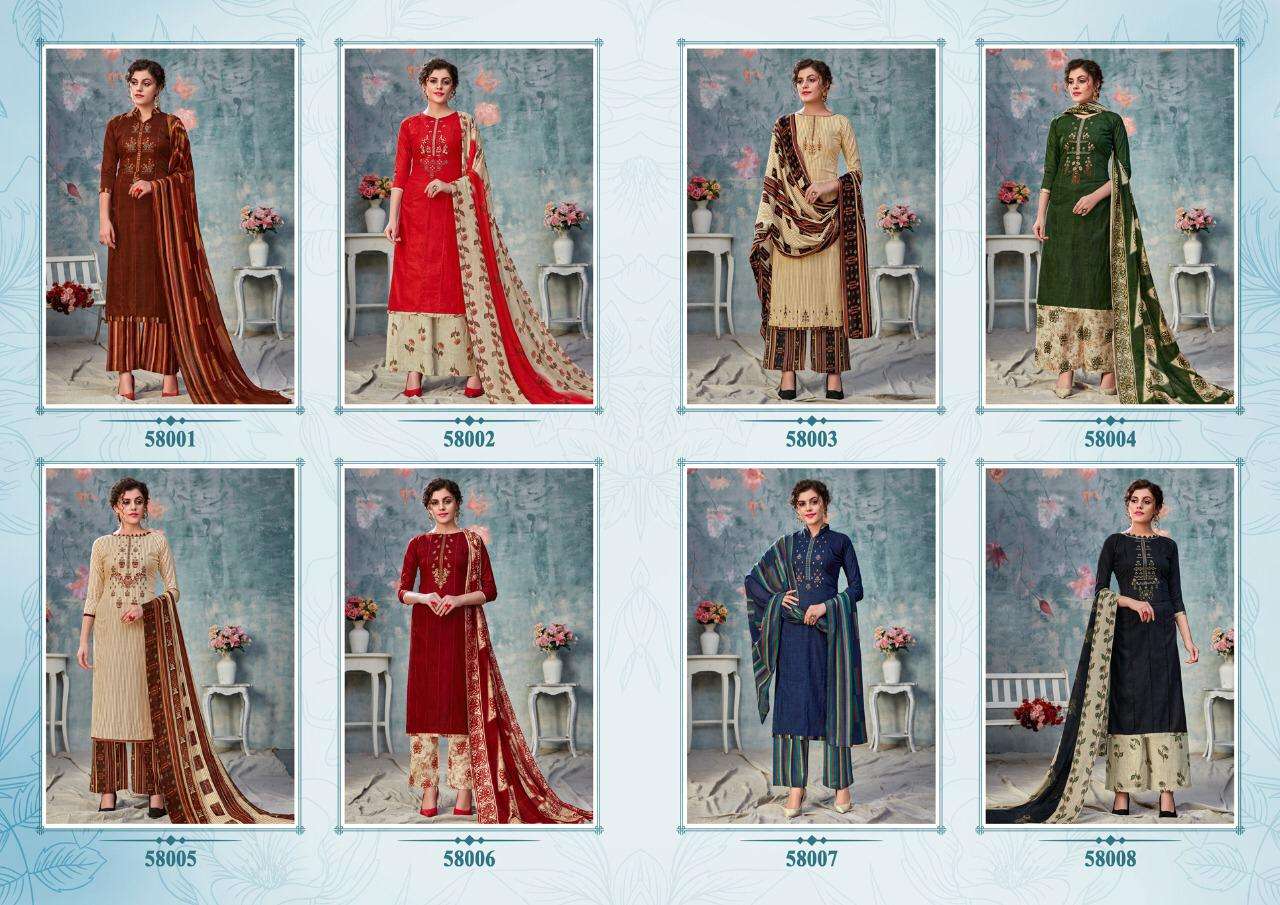 EVANKA BY YUVINA EXPORTS 58001 TO 58008 SERIES BEAUTIFUL SUITS COLORFUL STYLISH FANCY CASUAL WEAR & ETHNIC WEAR PURE COTTON EMBROIDERED DRESSES AT WHOLESALE PRICE