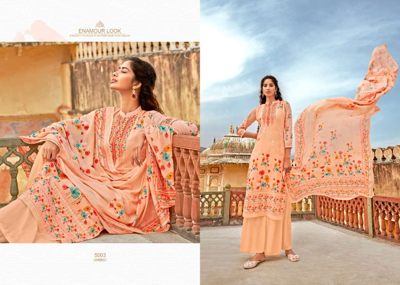 MIESHA VOL-5 BY ZSM 5001 TO 5008 SERIES BEAUTIFUL SUITS COLORFUL STYLISH FANCY CASUAL WEAR & ETHNIC WEAR FAUX GEORGETTE DIGITAL PRINT EMBROIDERED DRESSES AT WHOLESALE PRICE