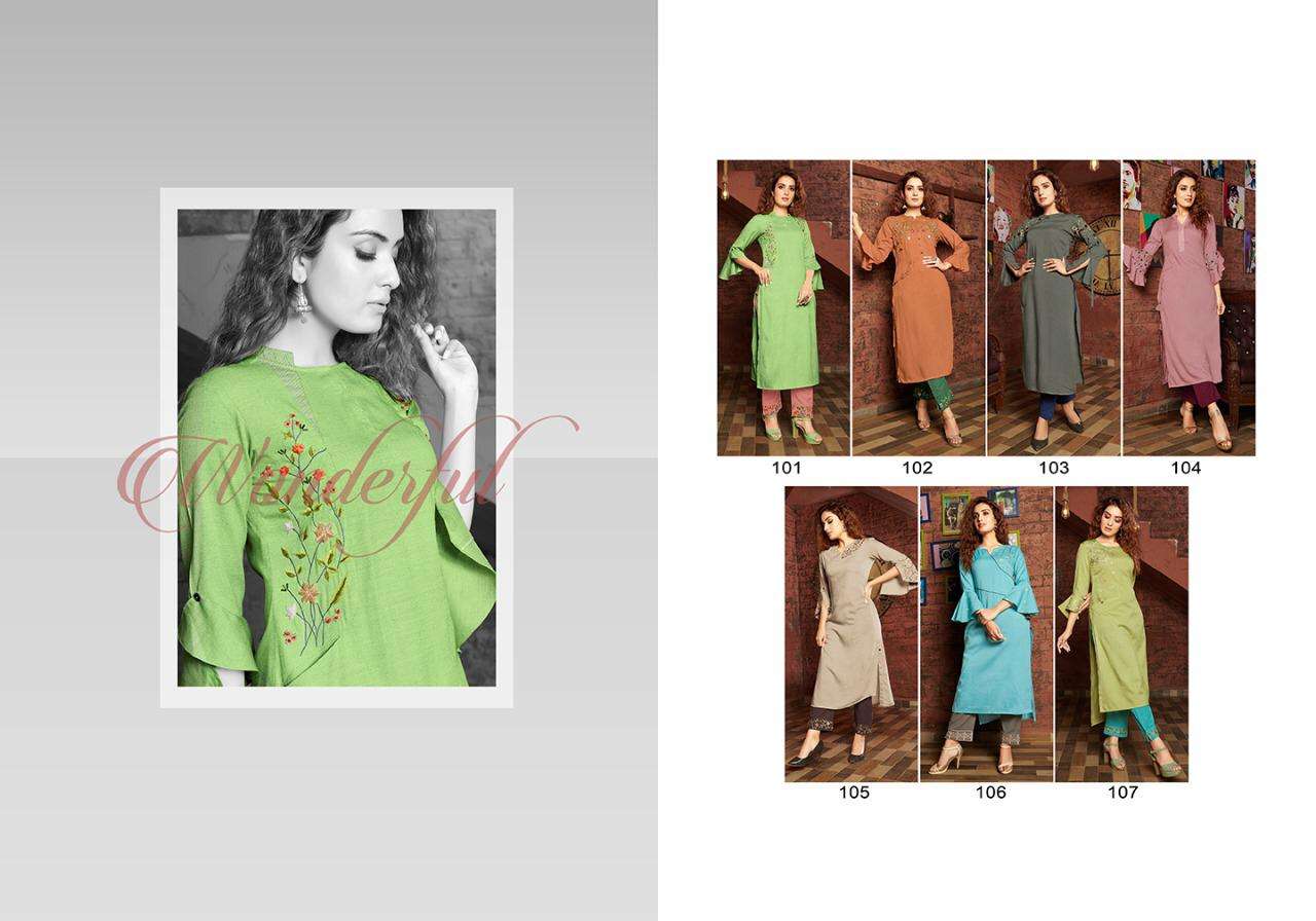 COLOURS BY VIVILS PRINTS 101 TO 107 SERIES DESIGNER STYLISH FANCY COLORFUL BEAUTIFUL PARTY WEAR & ETHNIC WEAR COLLECTION PURE COTTON KURTIS WITH BOTTOM AT WHOLESALE PRICE
