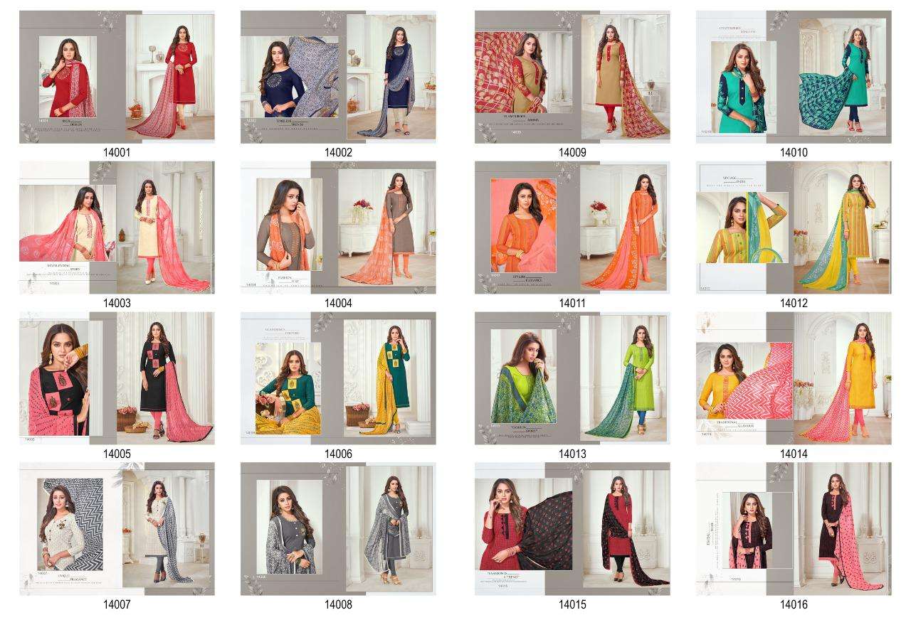 OSCAR VOL-14 BY SHAGUN LIFESTYLE 14001 TO 14016 SERIES BEAUTIFUL STYLISH SHARARA SUITS FANCY COLORFUL CASUAL WEAR & ETHNIC WEAR & READY TO WEAR SILK EMBROIDERED DRESSES AT WHOLESALE PRICE