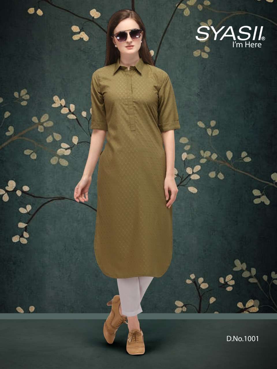 CLASSIC BY SYASII 1001 TO 1006 SERIES STYLISH FANCY BEAUTIFUL COLORFUL CASUAL WEAR & ETHNIC WEAR AURA COTTON KURTIS AT WHOLESALE PRICE
