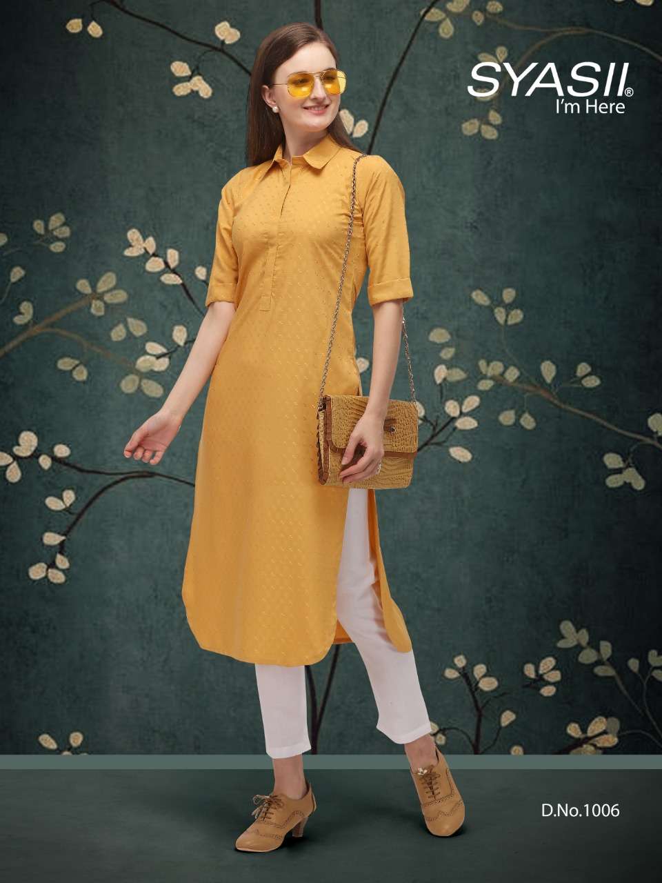 CLASSIC BY SYASII 1001 TO 1006 SERIES STYLISH FANCY BEAUTIFUL COLORFUL CASUAL WEAR & ETHNIC WEAR AURA COTTON KURTIS AT WHOLESALE PRICE