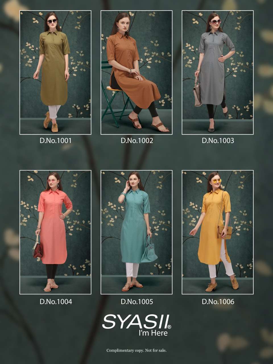 CLASSIC BY SYASII 1001 TO 1006 SERIES STYLISH FANCY BEAUTIFUL COLORFUL CASUAL WEAR & ETHNIC WEAR AURA COTTON KURTIS AT WHOLESALE PRICE