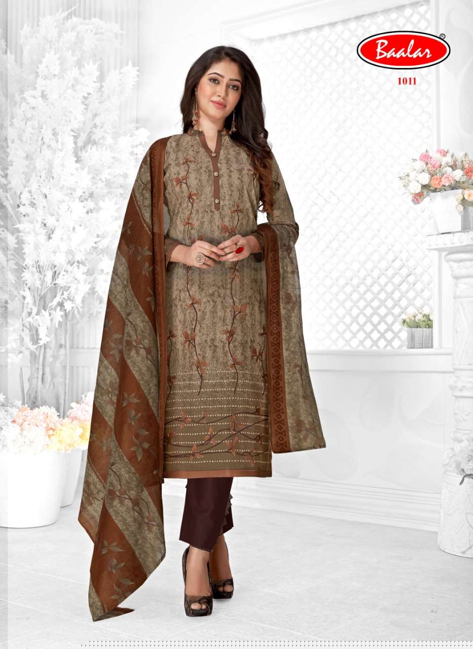 GAURI VOL-1 BY BAALAR 1008 TO 1017 SERIES BEAUTIFUL SUITS COLORFUL STYLISH FANCY CASUAL WEAR & ETHNIC WEAR PURE COTTON DRESSES AT WHOLESALE PRICE