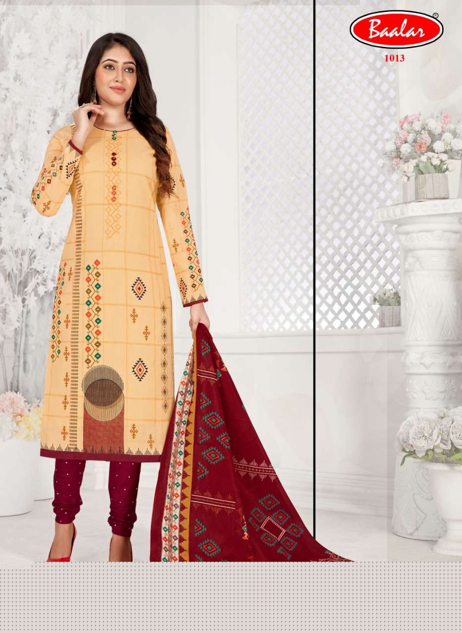 GAURI VOL-1 BY BAALAR 1008 TO 1017 SERIES BEAUTIFUL SUITS COLORFUL STYLISH FANCY CASUAL WEAR & ETHNIC WEAR PURE COTTON DRESSES AT WHOLESALE PRICE