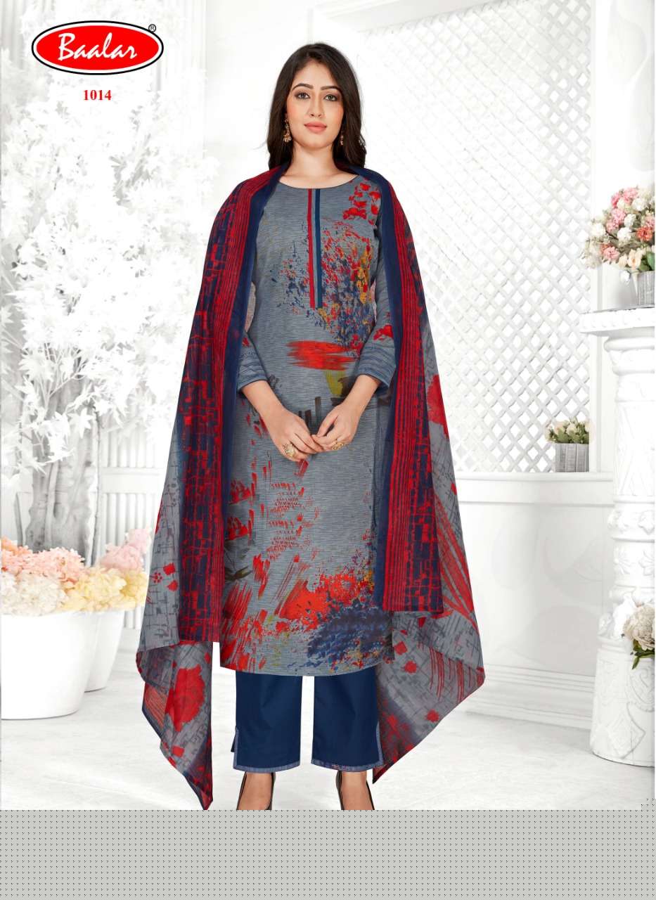 GAURI VOL-1 BY BAALAR 1008 TO 1017 SERIES BEAUTIFUL SUITS COLORFUL STYLISH FANCY CASUAL WEAR & ETHNIC WEAR PURE COTTON DRESSES AT WHOLESALE PRICE