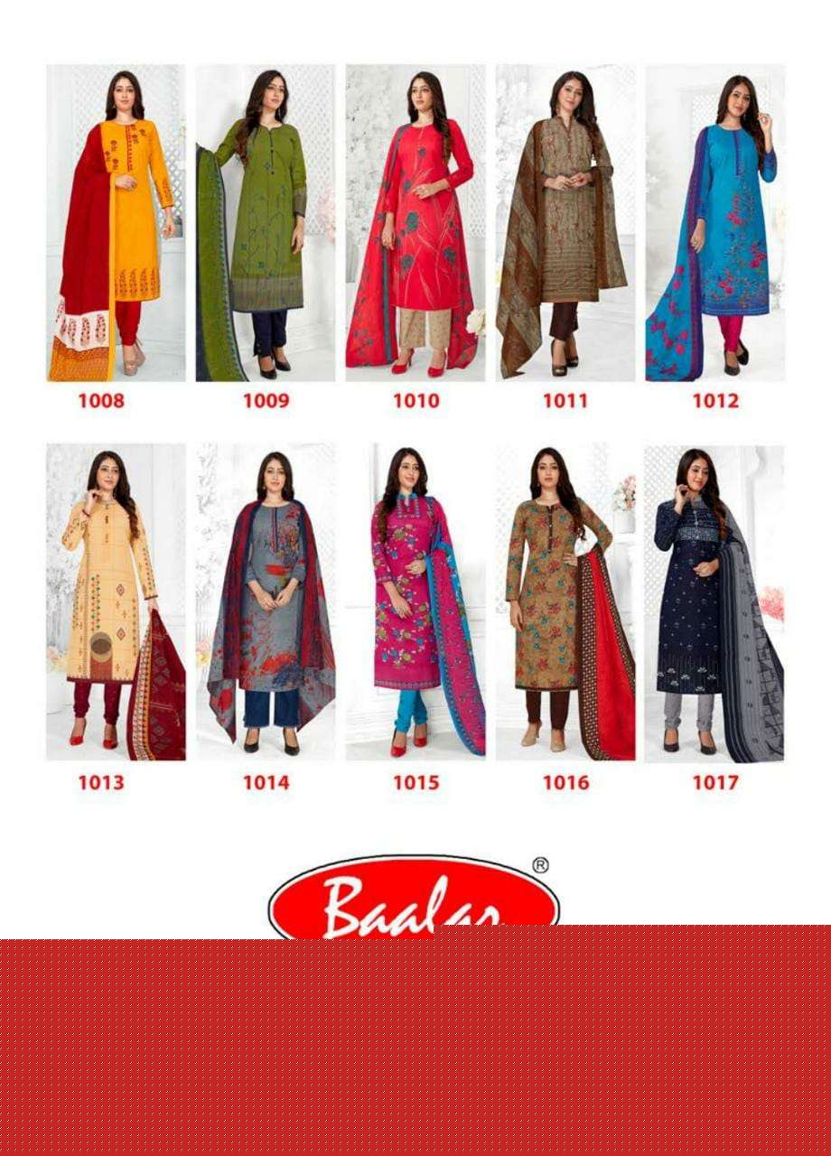 GAURI VOL-1 BY BAALAR 1008 TO 1017 SERIES BEAUTIFUL SUITS COLORFUL STYLISH FANCY CASUAL WEAR & ETHNIC WEAR PURE COTTON DRESSES AT WHOLESALE PRICE