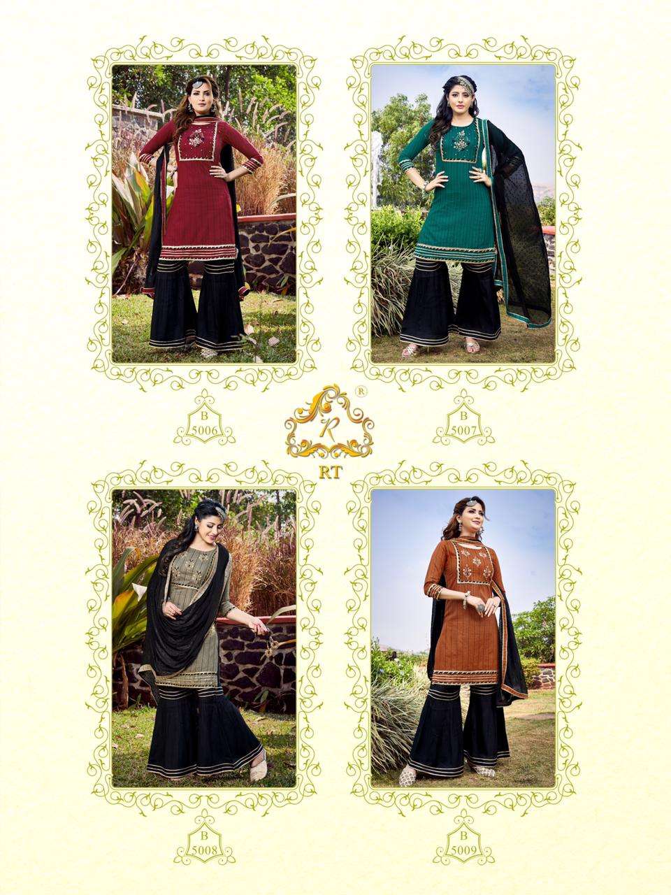 TJORI VOL-2 BY RT 5006 TO 5009 SERIES BEAUTIFUL SUITS COLORFUL STYLISH FANCY CASUAL WEAR & ETHNIC WEAR VICOSE COTTON DRESSES AT WHOLESALE PRICE