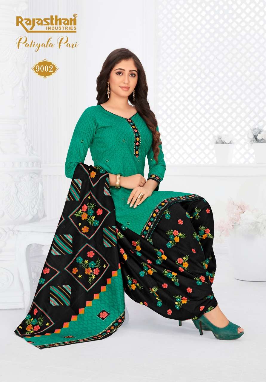 PATIYALA PARI VOL-9 BY RAJASTHAN INDUSTRIES 9001 TO 9018 SERIES BEAUTIFUL STYLISH SHARARA SUITS FANCY COLORFUL CASUAL WEAR & ETHNIC WEAR & READY TO WEAR FANCY PRINTED DRESSES AT WHOLESALE PRICE