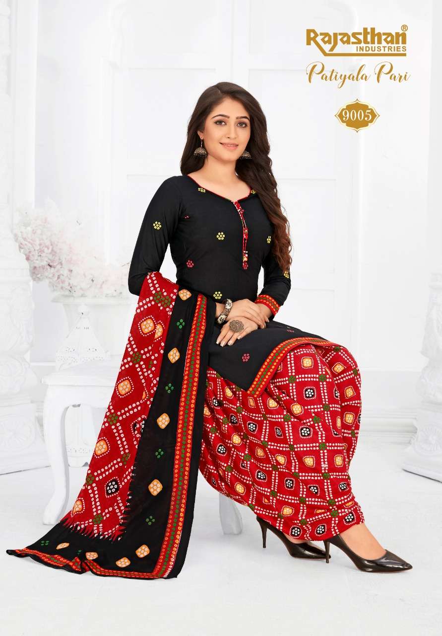 PATIYALA PARI VOL-9 BY RAJASTHAN INDUSTRIES 9001 TO 9018 SERIES BEAUTIFUL STYLISH SHARARA SUITS FANCY COLORFUL CASUAL WEAR & ETHNIC WEAR & READY TO WEAR FANCY PRINTED DRESSES AT WHOLESALE PRICE