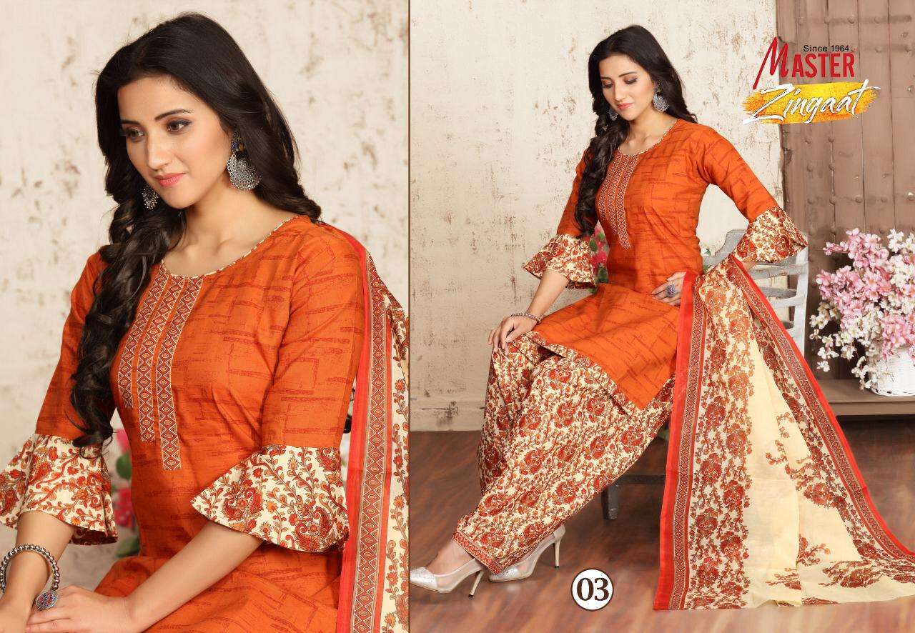 ZINGAAT BY MASTER 01 TO 16 SERIES BEAUTIFUL SUITS COLORFUL STYLISH FANCY CASUAL WEAR & ETHNIC WEAR FANCY DRESSES AT WHOLESALE PRICE