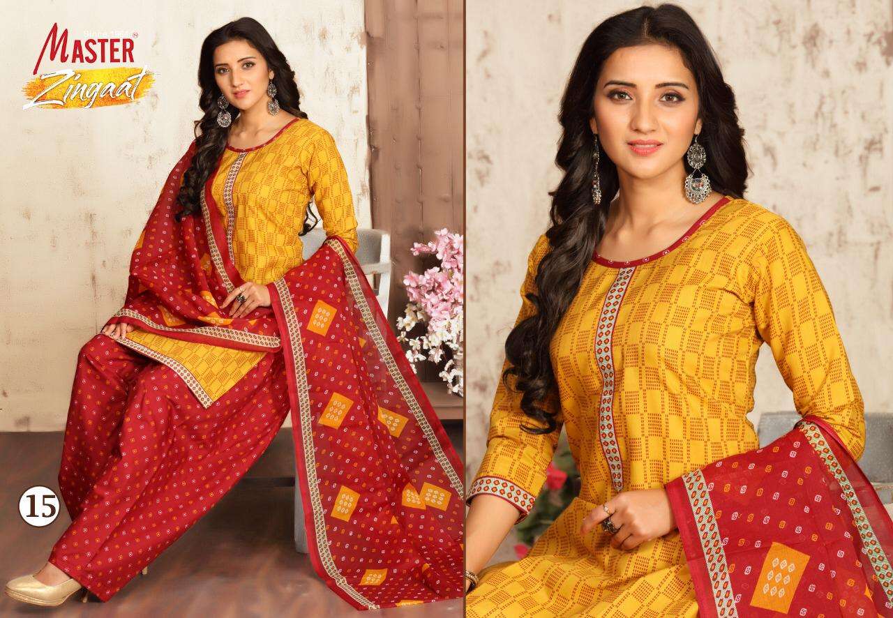 ZINGAAT BY MASTER 01 TO 16 SERIES BEAUTIFUL SUITS COLORFUL STYLISH FANCY CASUAL WEAR & ETHNIC WEAR FANCY DRESSES AT WHOLESALE PRICE