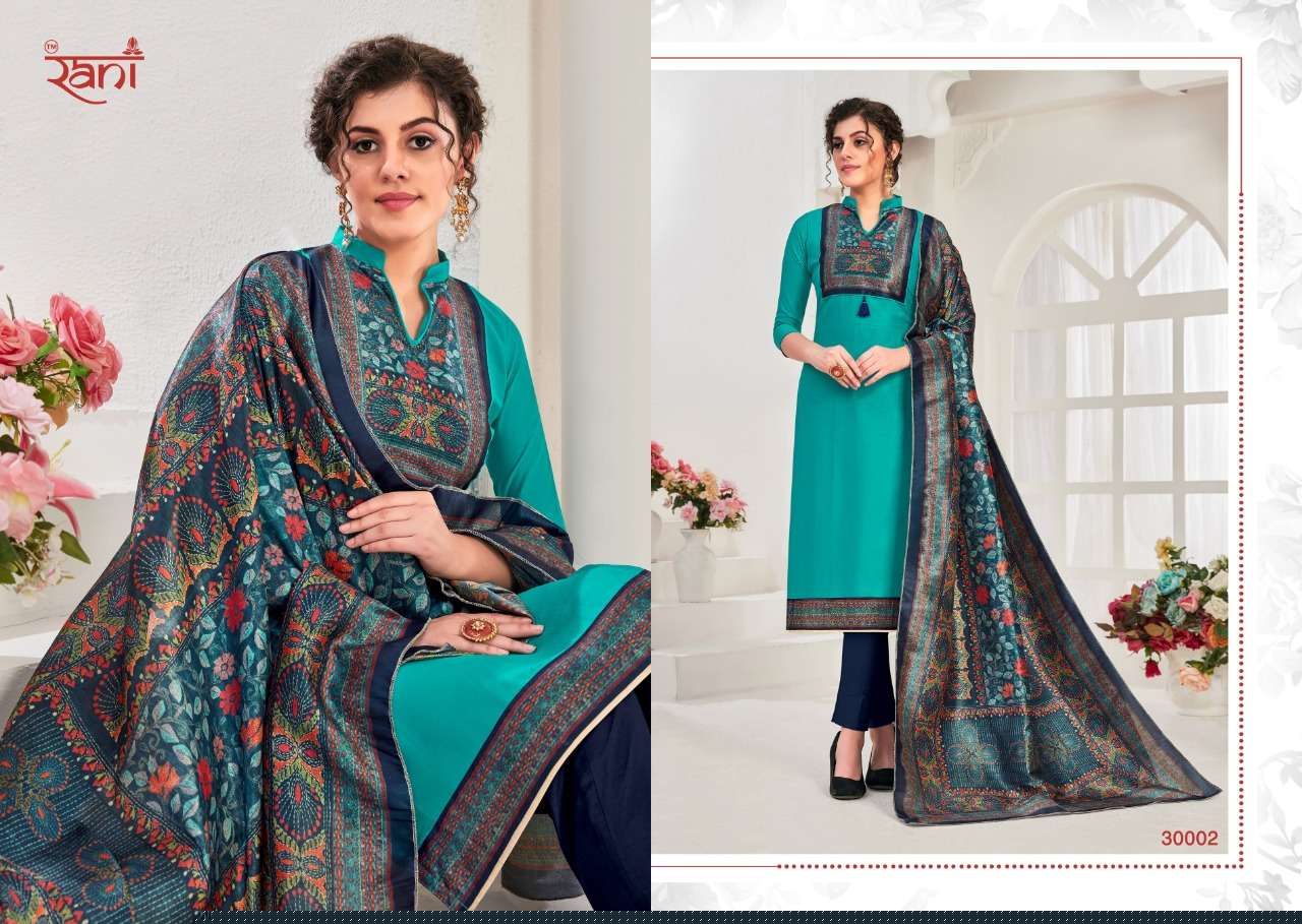 SPANISH VOL-10 BY RANI FASHION 30001 TO 30010 SERIES BEAUTIFUL STYLISH SHARARA SUITS FANCY COLORFUL CASUAL WEAR & ETHNIC WEAR & READY TO WEAR COTTON SATIN PRINTED DRESSES AT WHOLESALE PRICE