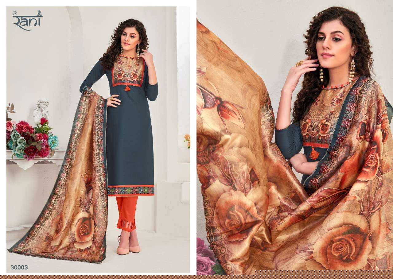 SPANISH VOL-10 BY RANI FASHION 30001 TO 30010 SERIES BEAUTIFUL STYLISH SHARARA SUITS FANCY COLORFUL CASUAL WEAR & ETHNIC WEAR & READY TO WEAR COTTON SATIN PRINTED DRESSES AT WHOLESALE PRICE