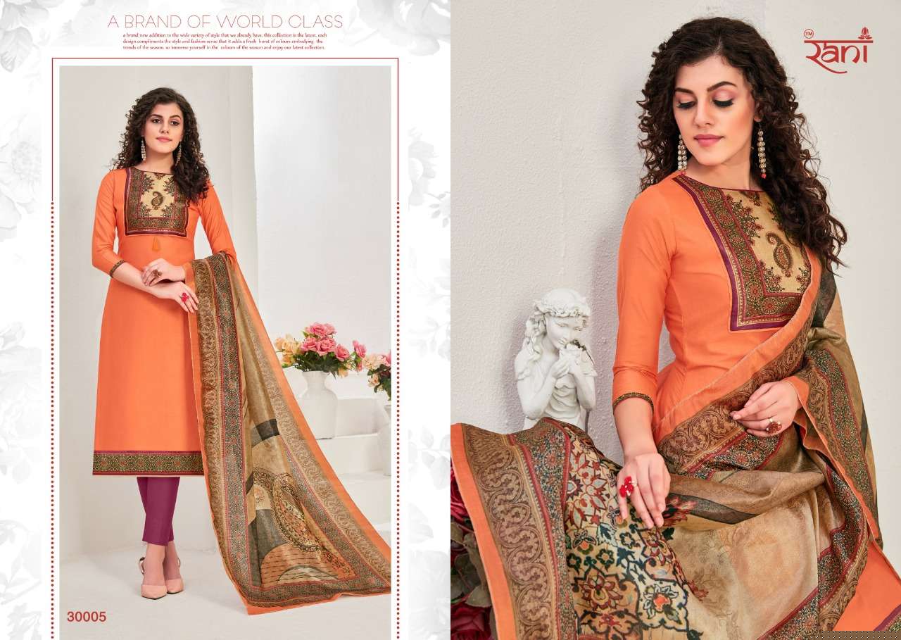 SPANISH VOL-10 BY RANI FASHION 30001 TO 30010 SERIES BEAUTIFUL STYLISH SHARARA SUITS FANCY COLORFUL CASUAL WEAR & ETHNIC WEAR & READY TO WEAR COTTON SATIN PRINTED DRESSES AT WHOLESALE PRICE