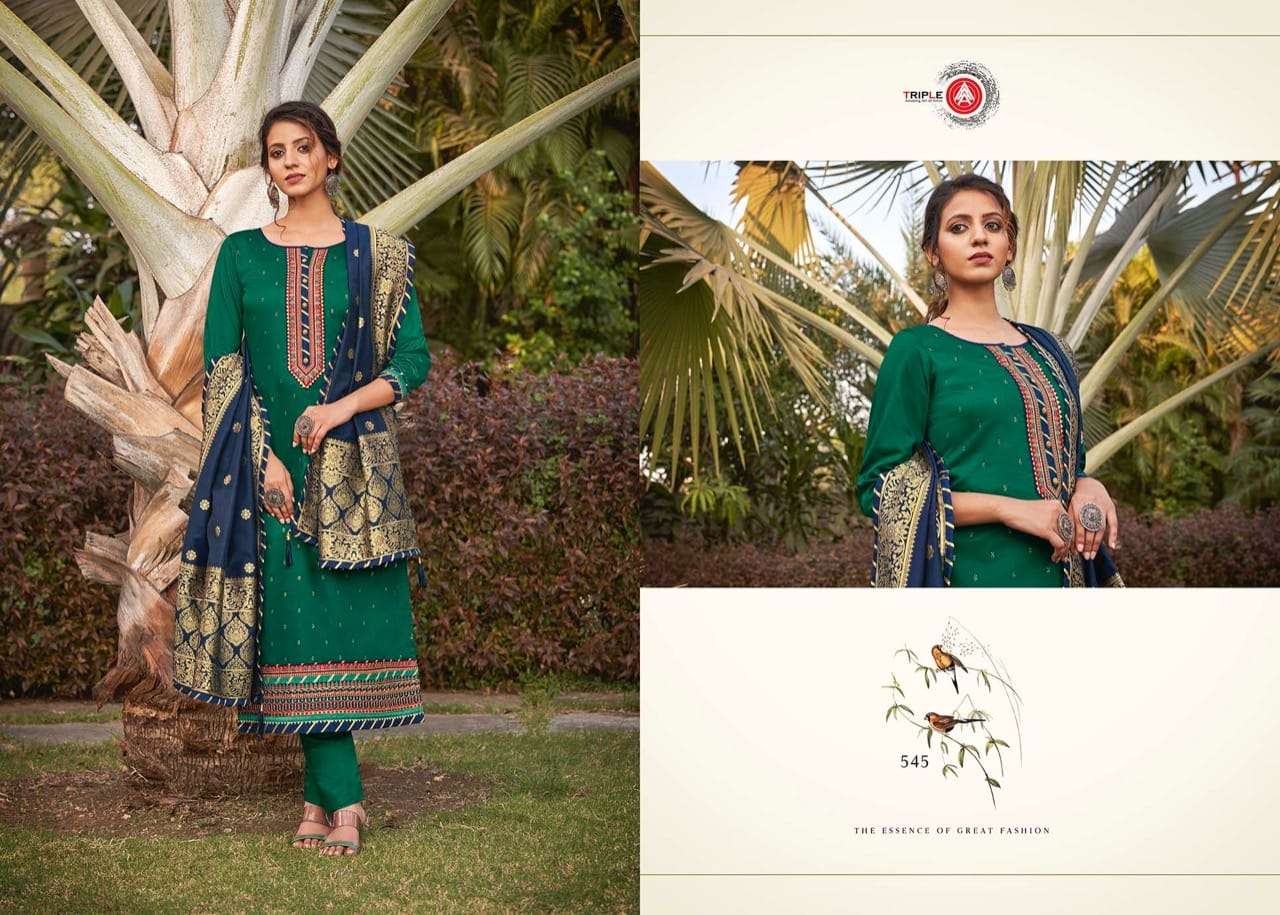 KASTURI VOL-5 BY TRIPLE AAA 541 TO 546 SERIES BEAUTIFUL STYLISH FANCY COLORFUL CASUAL WEAR & ETHNIC WEAR & READY TO WEAR JAM SILK DRESSES AT WHOLESALE PRICE