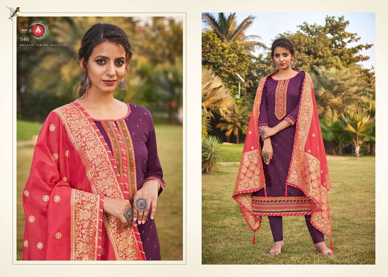 KASTURI VOL-5 BY TRIPLE AAA 541 TO 546 SERIES BEAUTIFUL STYLISH FANCY COLORFUL CASUAL WEAR & ETHNIC WEAR & READY TO WEAR JAM SILK DRESSES AT WHOLESALE PRICE
