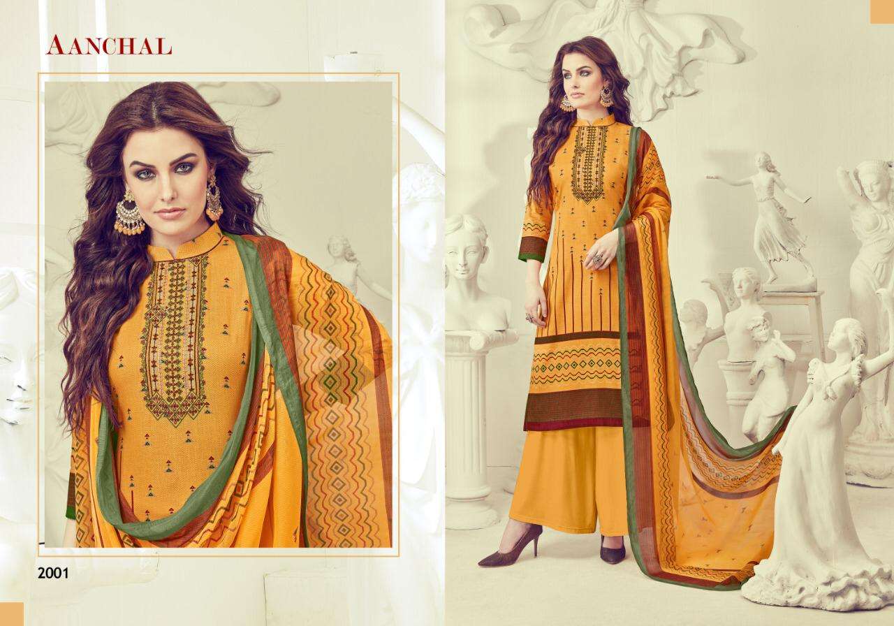 MASTANI VOL-2 BY AANCHAL 2001 TO 2008 SERIES BEAUTIFUL STYLISH SHARARA SUITS FANCY COLORFUL CASUAL WEAR & ETHNIC WEAR & READY TO WEAR CAMBRIC COTTON PRINT WITH EMBROIDERY DRESSES AT WHOLESALE PRICE